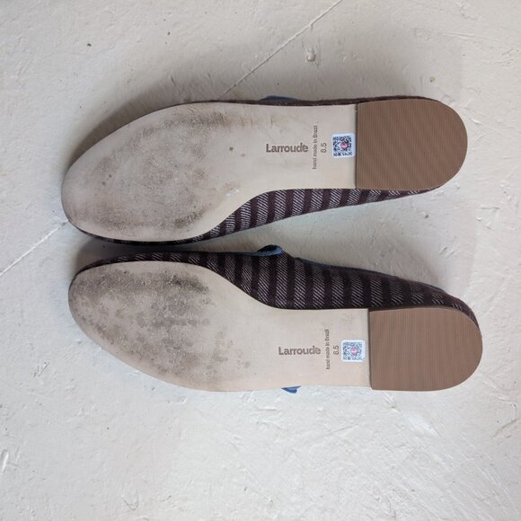Larroudé Verona Stripe Ballet Flats Size 8.5 - Picture 9 of 11